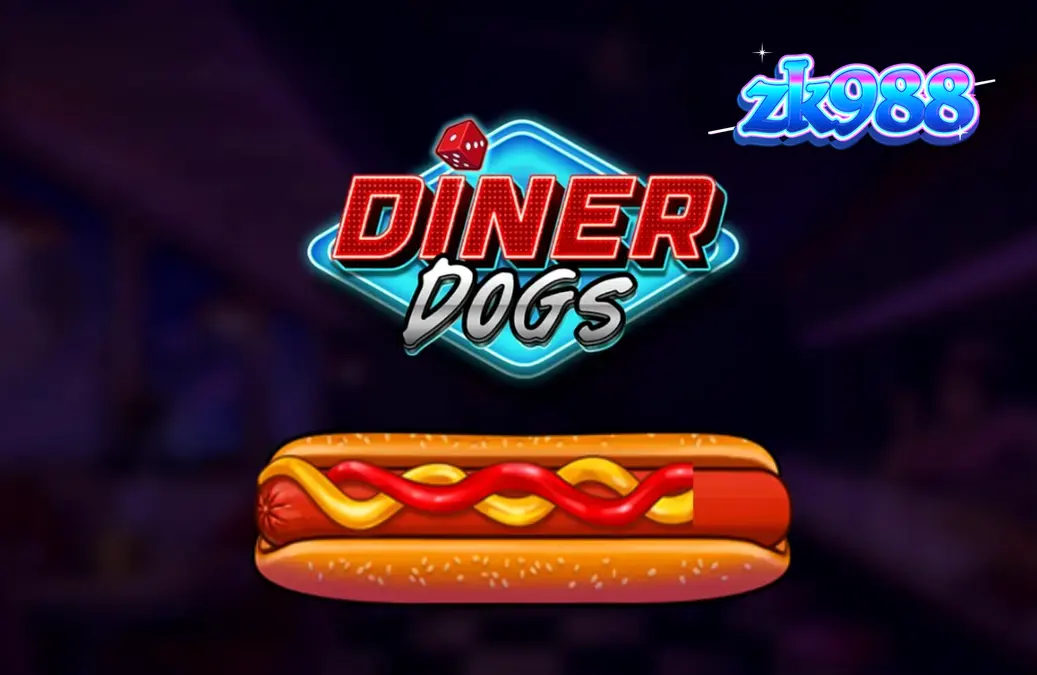 Tampilan visual slot Diner Dogs dengan nuansa retro noir dan simbol-simbol bertema kriminal.